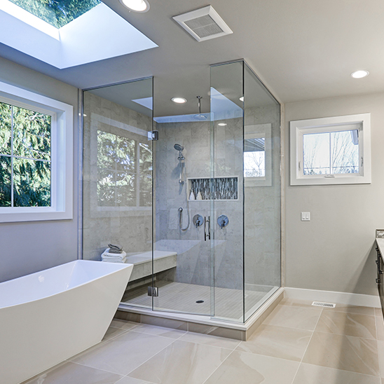 Alt Text Clear Anti slip Coating Improving Traction on a Bathroom Tile Floor